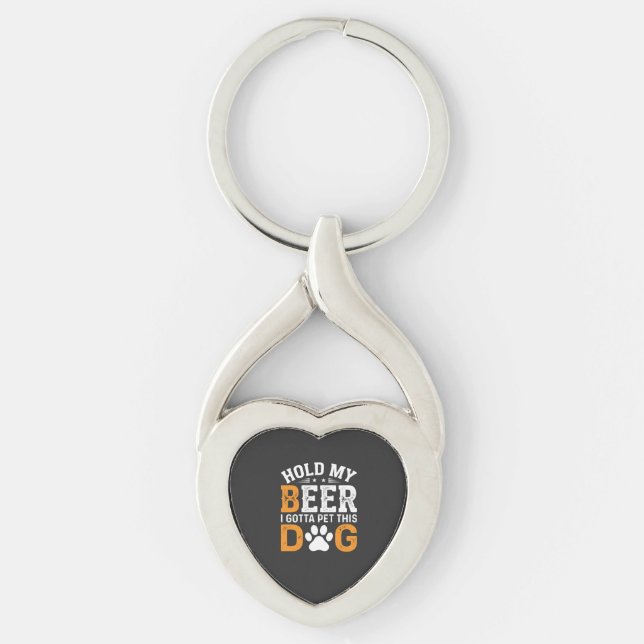 Hold My Beer Dog Lover Key Ring (Front)