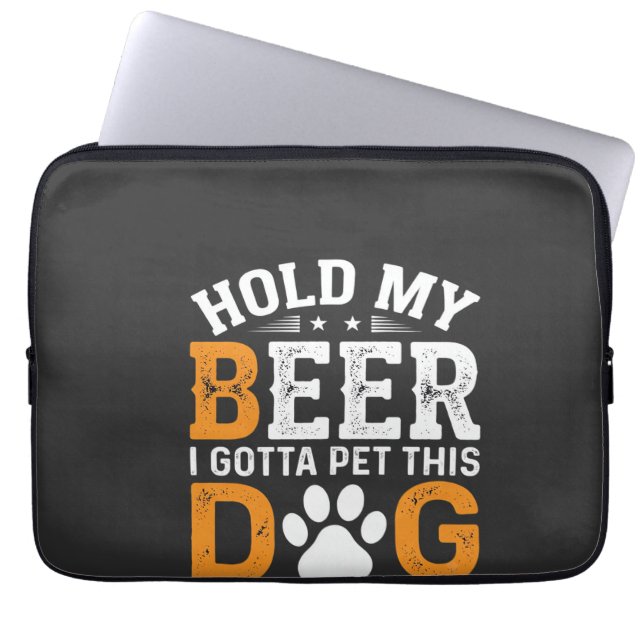 Hold My Beer Dog Lover Laptop Sleeve (Front)
