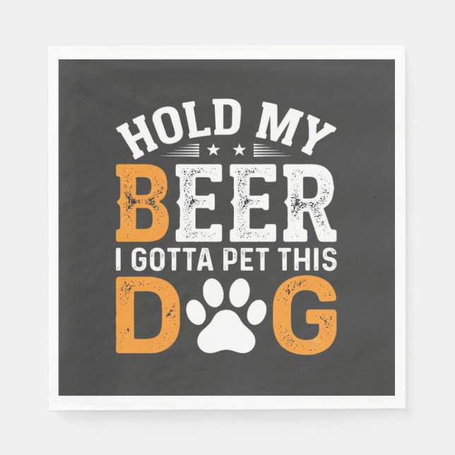 Hold My Beer Dog Lover Napkin (Front)