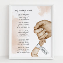 Hold My Hand Daddy Keepsake Poem Dad Gift