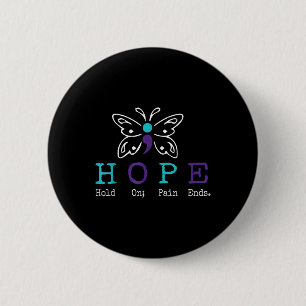 Hold On Hope Semicolon Gift Suicide Prevention Awa 6 Cm Round Badge