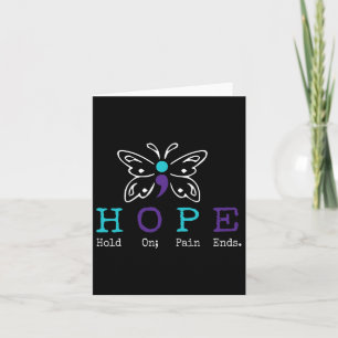 Hold On Hope Semicolon Gift Suicide Prevention Awa Card