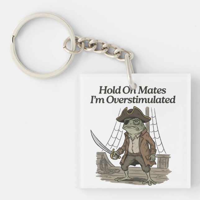 Hold On Mates Frog Autism Awareness Key Ring (Front)