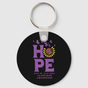 Hold On Pain Ends Sunflower Alzheimerheimer Awaren Key Ring