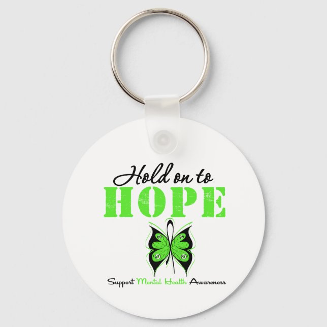Hold on to Hope Mental Health Awareness Key Ring (Front)