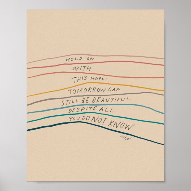 Hold on with hope - inspirational quote poster (Front)