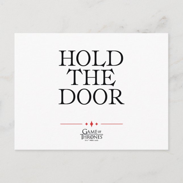Hold The Door Postcard (Front)