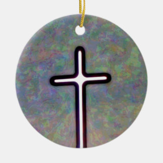 Hold the Light Inside Cross Ceramic Tree Decoration