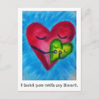Hold with heart postcard