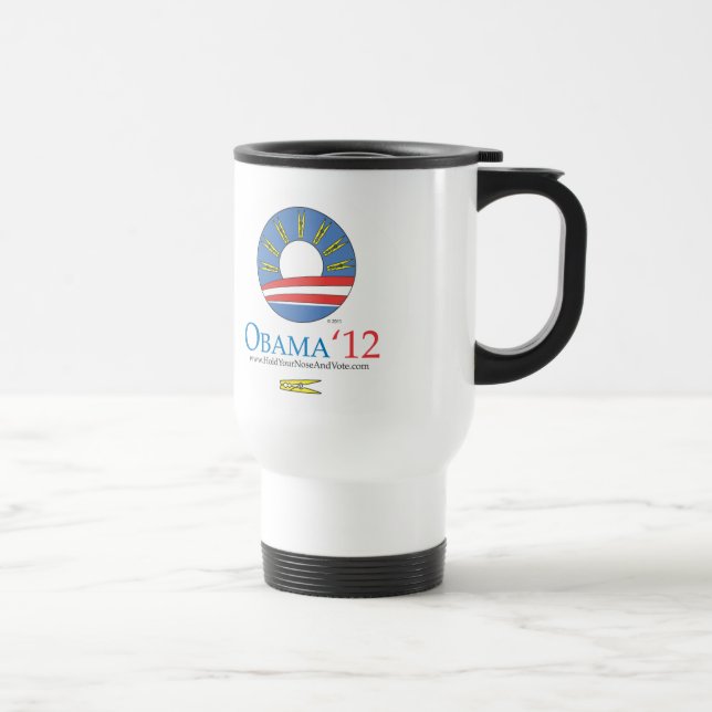 Hold Your Nose and Vote Obama 2012 Travel Mug (Right)