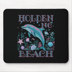 Holden Beach Nc Dolphin Lover Colorful Beach Souve Mouse Pad