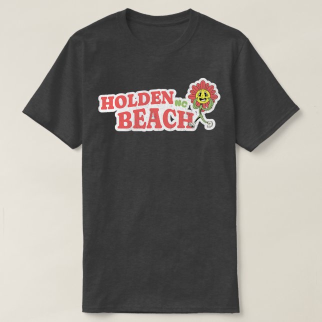 Holden Beach NC Flower Fun T-Shirt (Design Front)