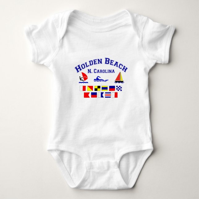 Holden Beach Nc Signal Flags Baby Bodysuit (Front)