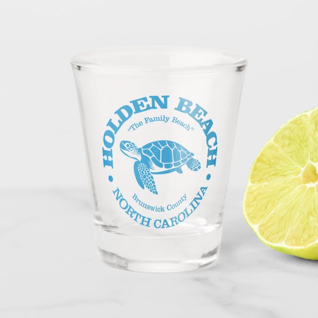 Holden Beach (sea turtle) Shot Glass (Front)