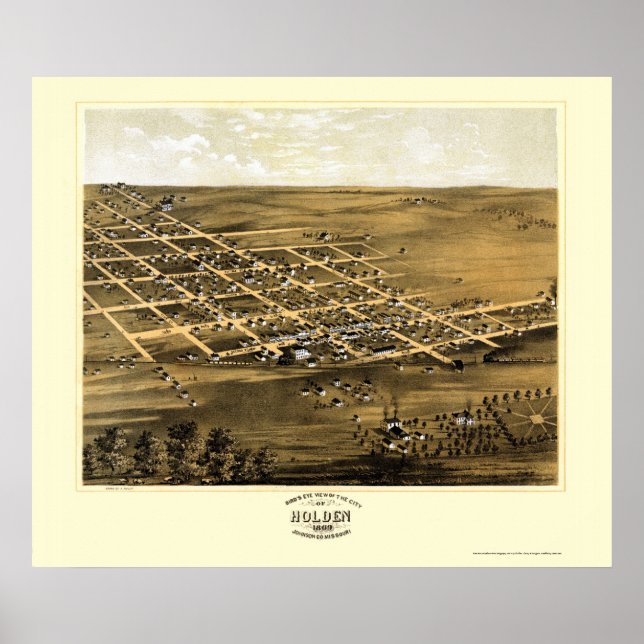 Holden, MO Panoramic Map - 1869 Poster (Front)