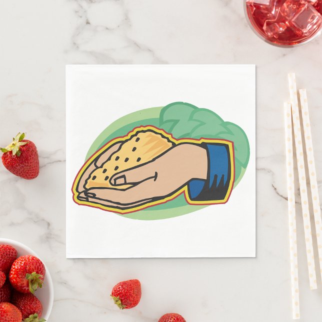 Holding Corn Paper Napkins (Creator Uploaded)