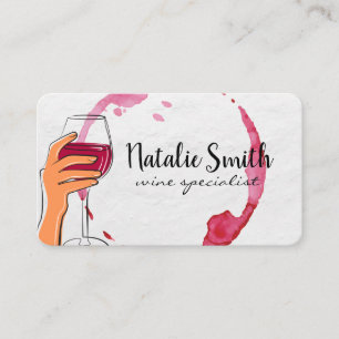 Holding Glass of Wine   A Toast   Cheers Business Card