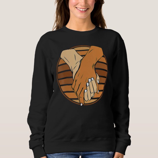 Holding Hands Black History Month BLM Melanin Coup Sweatshirt (Front)