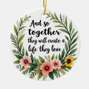 Holding hands life they love ceramic tree decoration