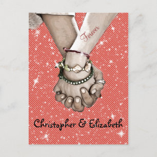 Holding Hands Lovers Personalised Postcard