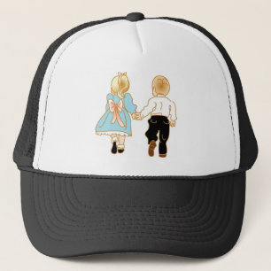 Holding Hands Running Away Trucker Hat
