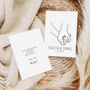 Holding Hands Together Since Anniversary Card