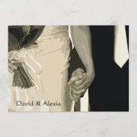 Holding Hands Wedding Rehearsal Dinner Invitation