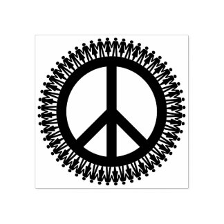 Holding hands world peace rubber stamp