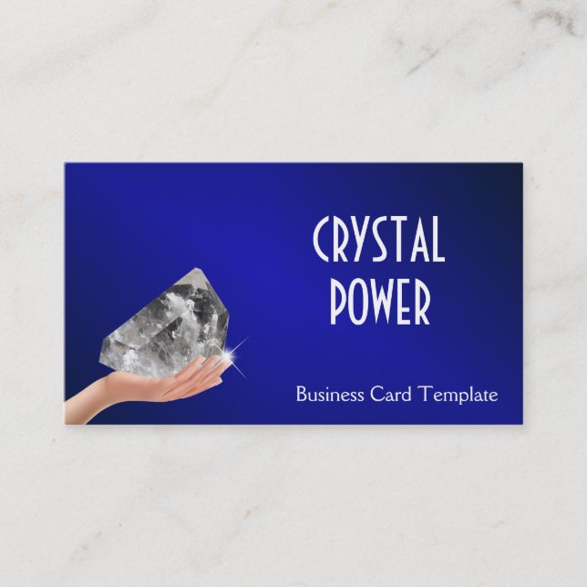 Holding Healing Crystal Business Card (Front)