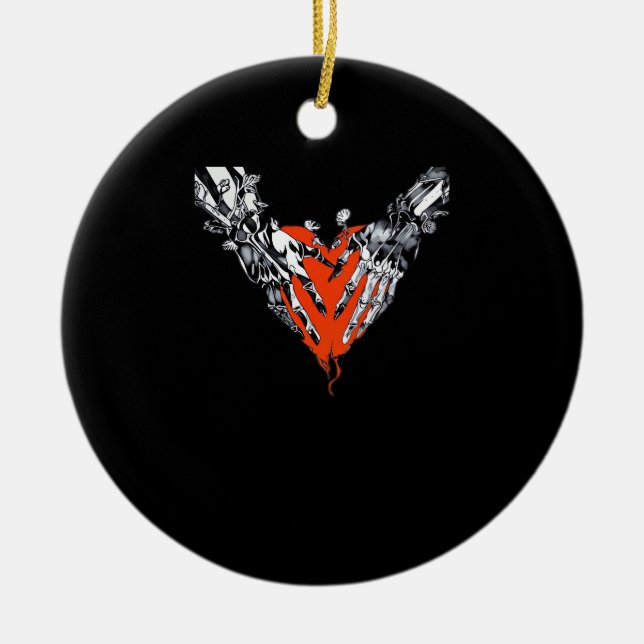 Holding Heart Classic Ceramic Tree Decoration (Front)