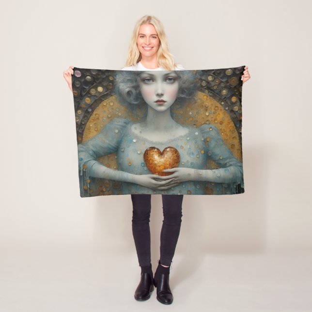 Holding My Heart in My Hands Fleece Blanket (In Situ)