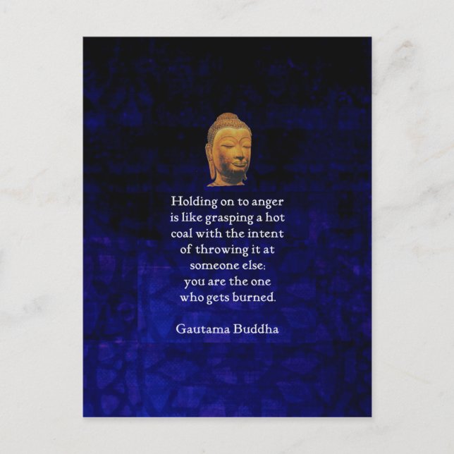 Holding On To Anger Inspirational Buddha Quote Postcard (Front)
