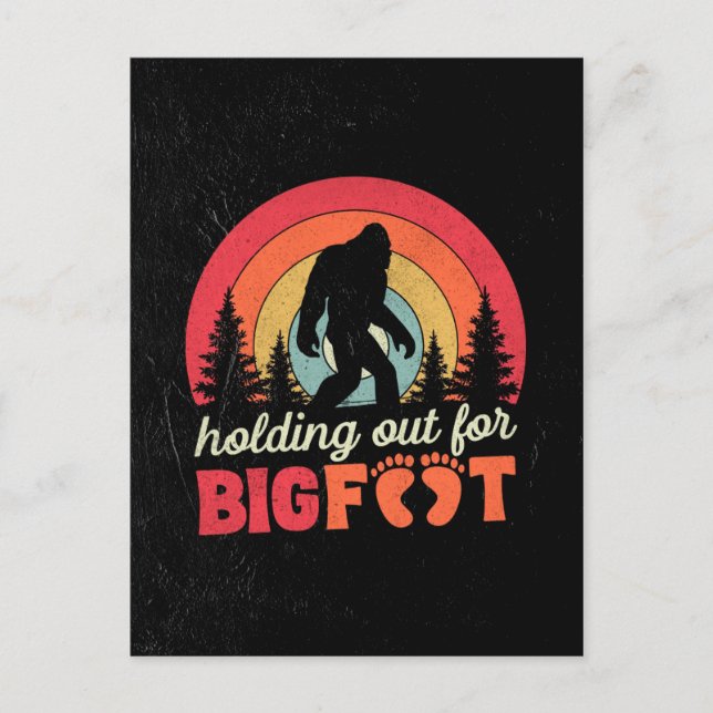 Holding Out For Bigfoot Retro Valentine's Day Gift Postcard (Front)