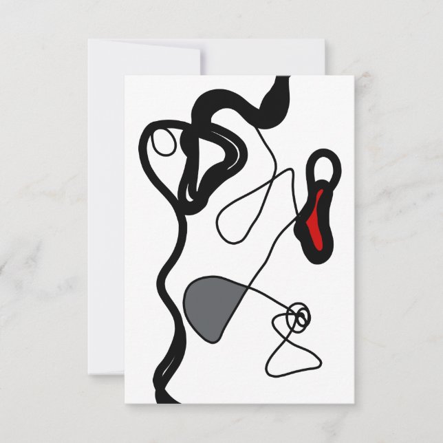 Holding Pattern: Abstract Black, White, Grey & Red Card (Front)