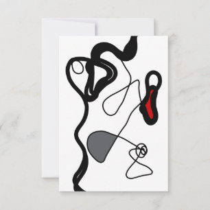 Holding Pattern: Abstract Black, White, Grey & Red Card