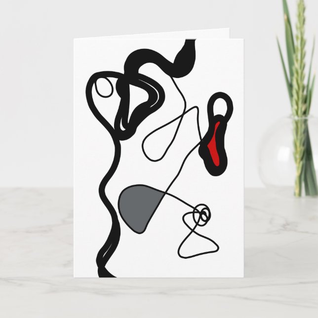 Holding Pattern: Abstract Black, White, Grey & Red Card (Front)