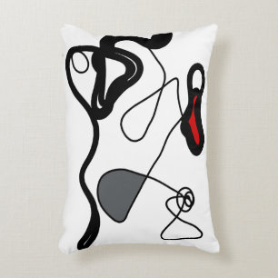 Holding Pattern: Abstract Black, White, Grey & Red Decorative Cushion