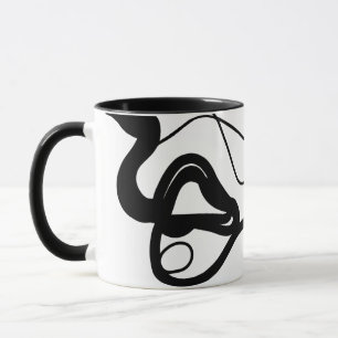 Holding Pattern: Abstract Black, White, Grey & Red Mug