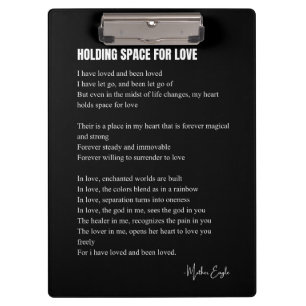 Holding space for love poem wall art poster clipboard