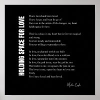 Holding space for love poem wall art poster decor 