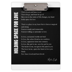 Holding space for love poem wall art poster decor  clipboard