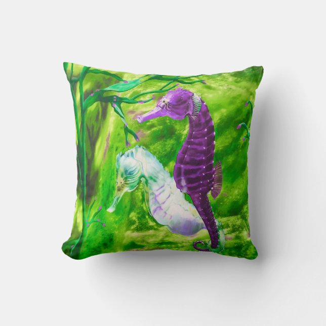 Holding Tails Throw Pillow (Front)