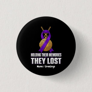 Holding Their Memories They Lost Purple Ribbon 3 Cm Round Badge