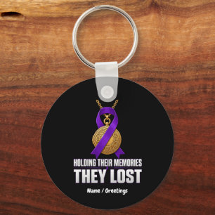 Holding Their Memories They Lost Purple Ribbon Key Ring