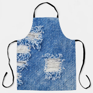 Hole, denim jeans, ripped texture apron