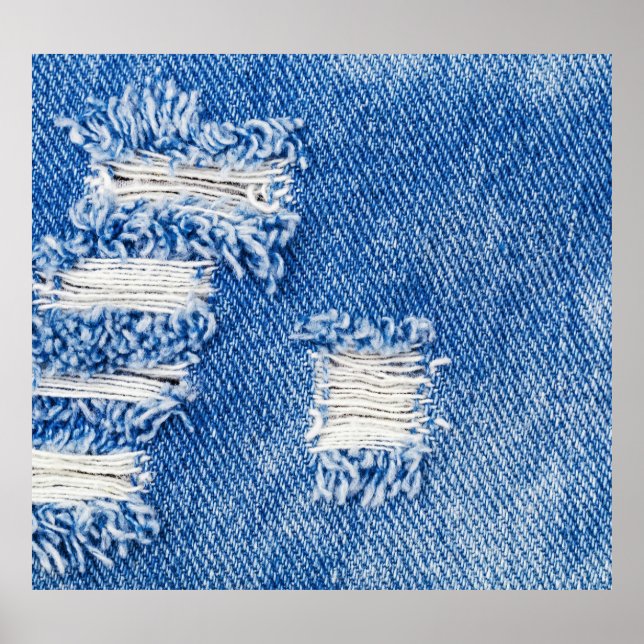 Hole, denim jeans, ripped texture poster (Front)