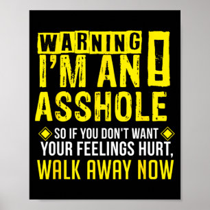 Hole Holes Warning Profanity Fun Gag Gift  Poster