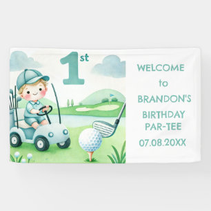 Hole in One 1st Birthday Boy Golf Par-tee Banner