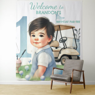 Hole in One 1st Birthday Boy Golf Par-tee Tapestry