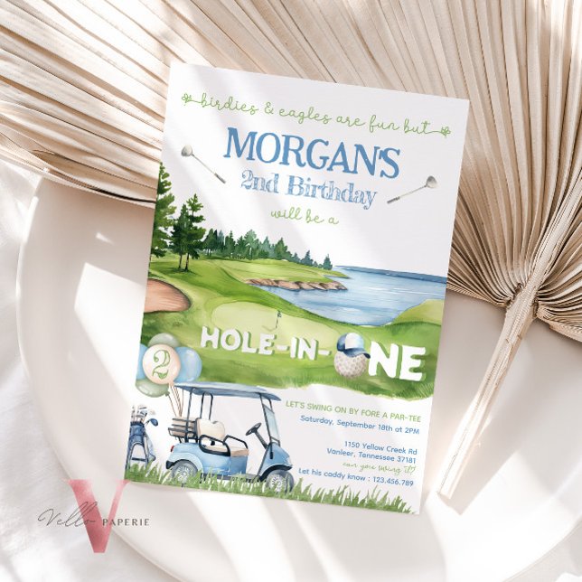 HOLE IN ONE Any Age Golf Master Birthday Invite (Creator Uploaded)